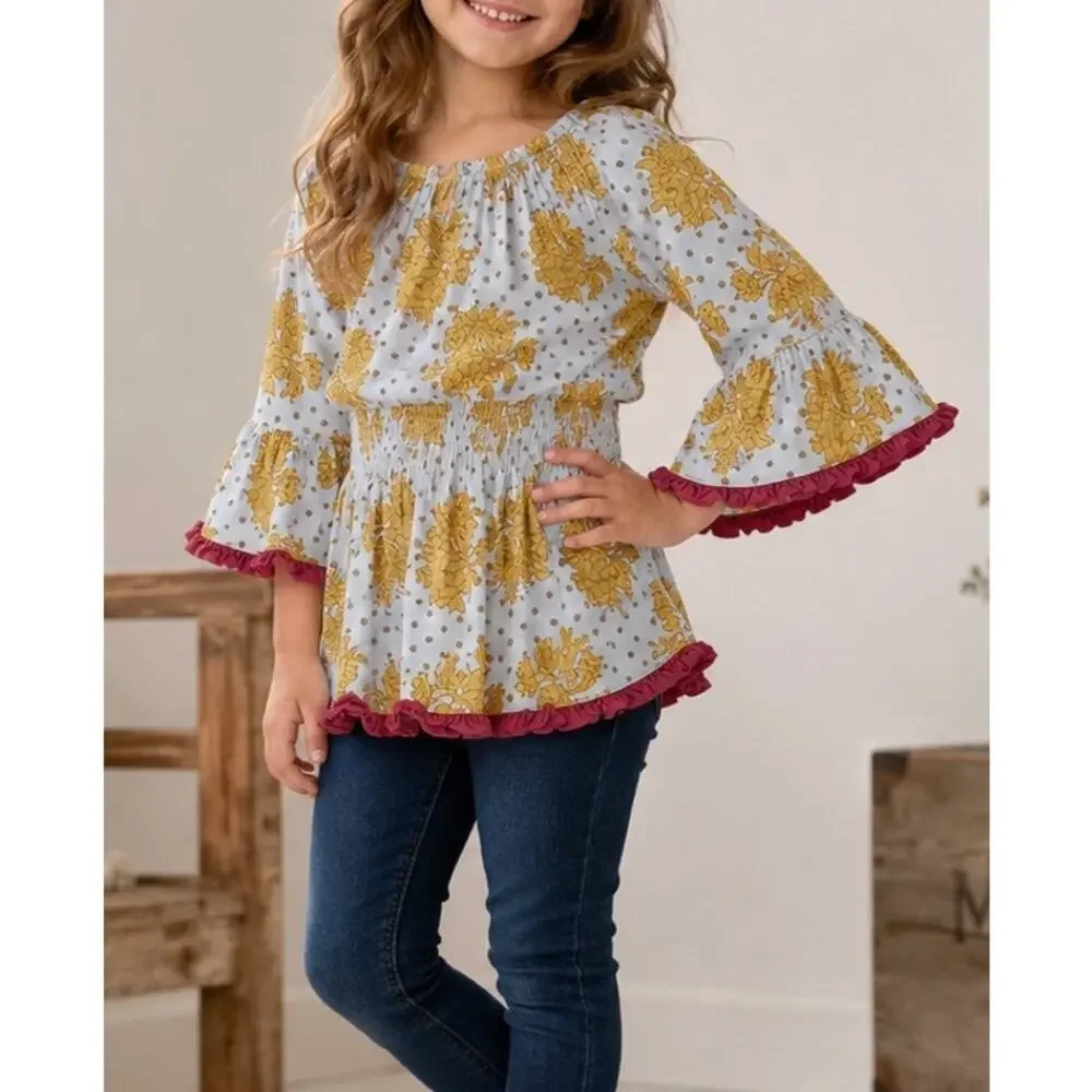 Matilda Jane Character Counts Amelie Peasant Top Girls Size 6 Cottage Floral